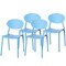 Modern Plastic Outdoor Dining Chair with Open Oval Back Design
